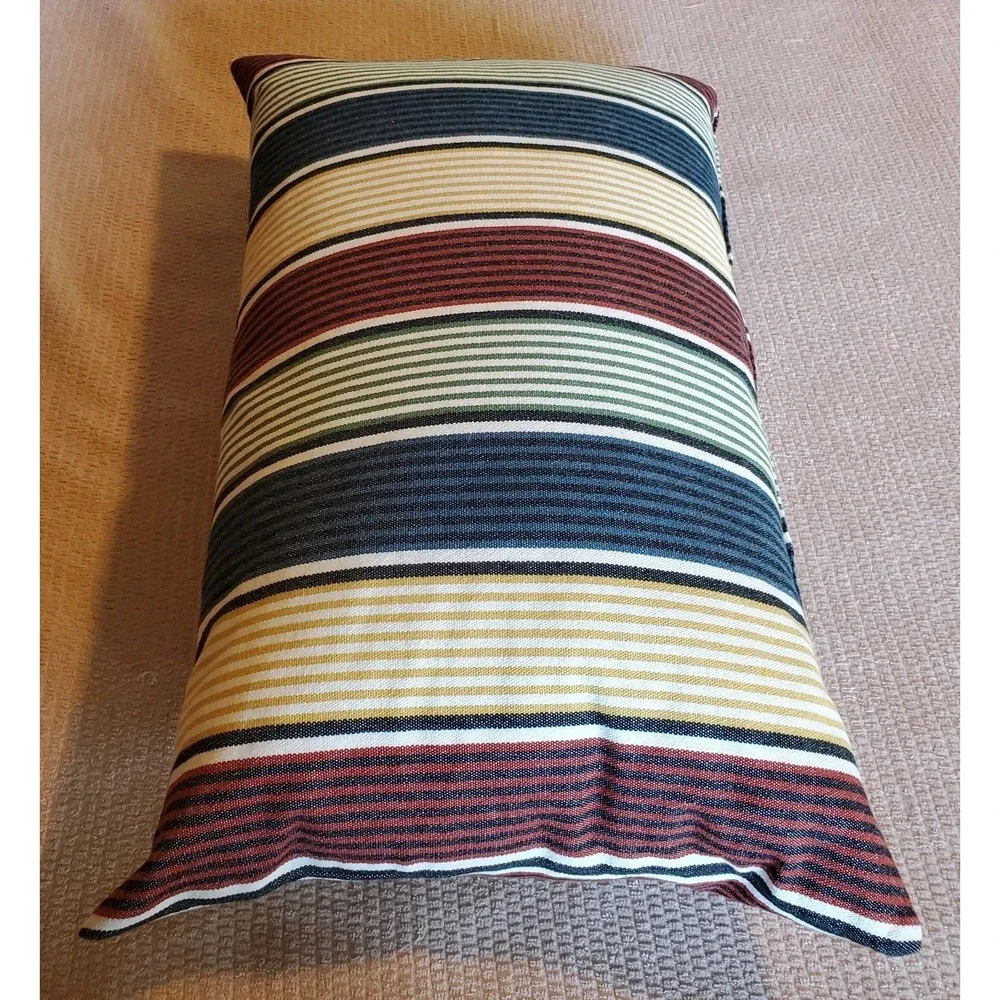 Ikea Kuddviva Lumbar‎ Pillow Striped Cottage 16x26 With Feather Inner Decor